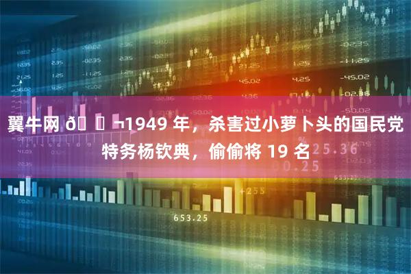 翼牛网 🌬1949 年，杀害过小萝卜头的国民党特务杨钦典，偷偷将 19 名